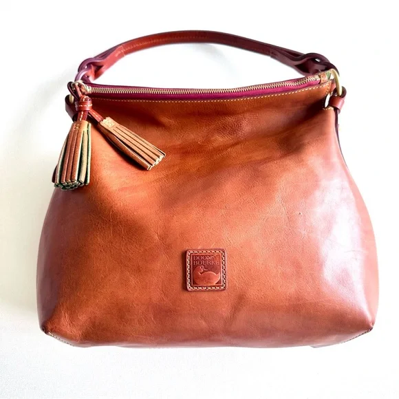 Dooney & Bourke Natural Twist-Strap Florentine Leather Hobo - Picture 3 of 8